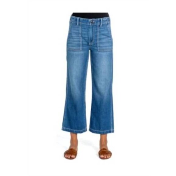 ARTICLES OF SOCIETY high rise crop wide leg jeans in imperial - Picture 2 of 9